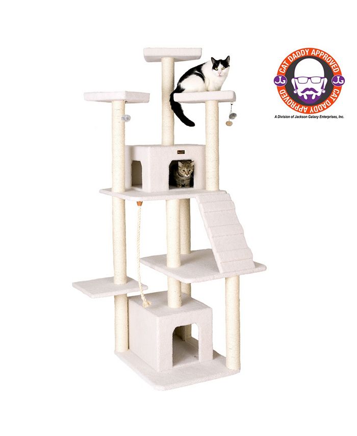Armarkat Real Wood Cat Tree, Multi-Levels With Ramp, 3 Perches, Rope Swing and 2 Condos - Macy's