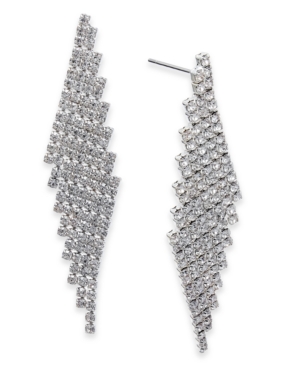 image of Charter Club Angled Pave Fringe Drop Earrings, Created for Macy-s