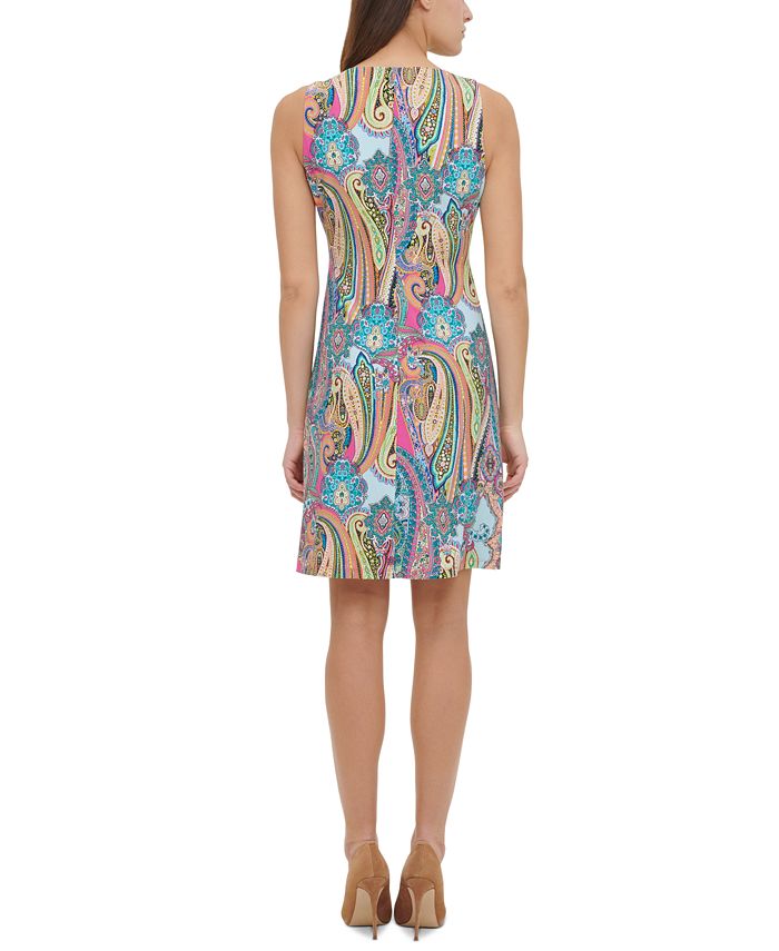 Tommy Hilfiger Sleeveless Paisley Trapeze Dress Macy's