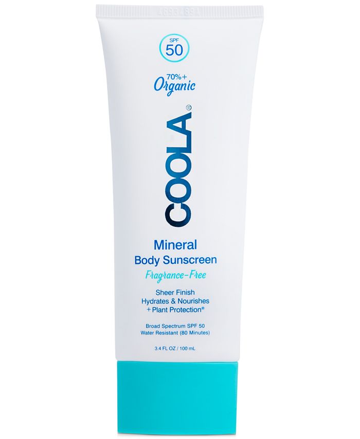 COOLA Mineral Body Organic Sunscreen Lotion SPF 50 Fragrance Free, 3.