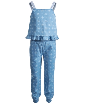 Little Girls All Over Print Top and Pant Challis Set