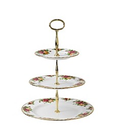 Old Country Roses Cake Stand Three-Tier
