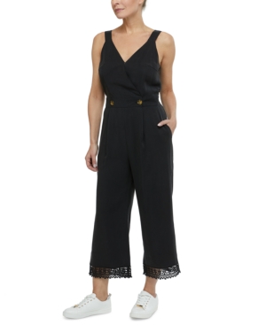 image of Laundry by Shelli Segal Crochet-Trim Jumpsuit
