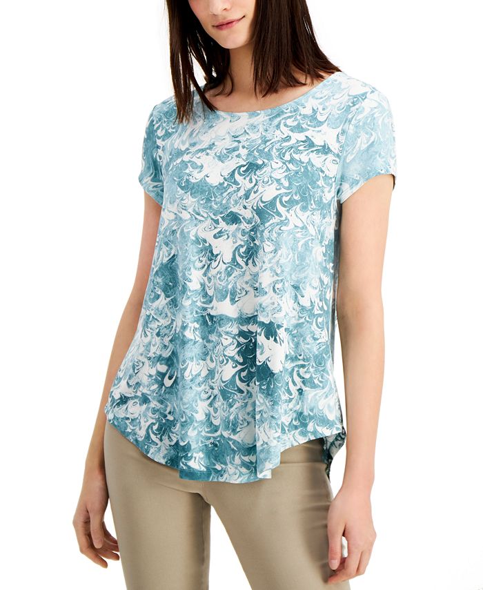 Alfani Print T-Shirt, Created for Macy's & Reviews - Tops - Women - Macy's