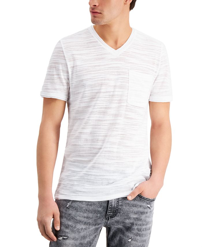 Men's Broken-Stripe V-Neck T-Shirt, Created for Macy's