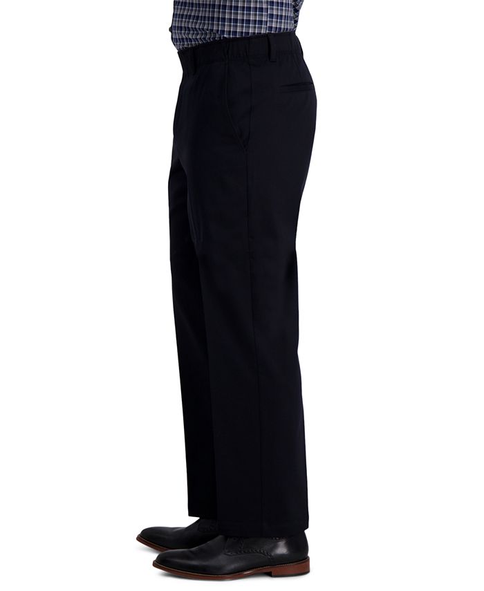 Haggar Men's Premium Classic-Fit Wrinkle-Free Stretch Elastic Waistband ...