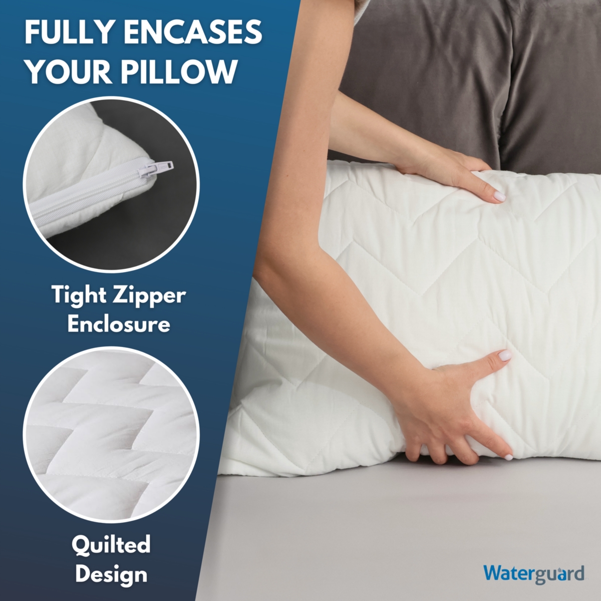 Waterguard Quilted Waterproof and Hypoallergenic Pillow Covers - Size - 4 Pack