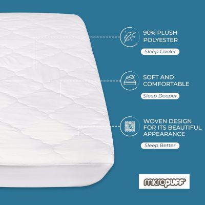 Soft and Comfortable Mattress Pad - 100 GSM - Odorless Filing - Tight Fitting Elastic for Firm Fitting on Mattress - King Size Mattress Pad