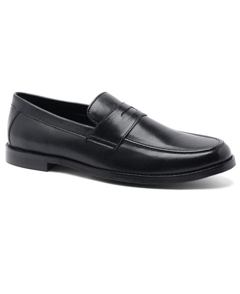 Мужские туфли Anthony Veer Sherman Penny Loafer Slip-On Leather, цвет: Чёрный