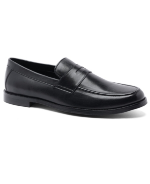 Shop Anthony Veer Men's Sherman Penny Loafer Slip-on Leather Shoe In Black