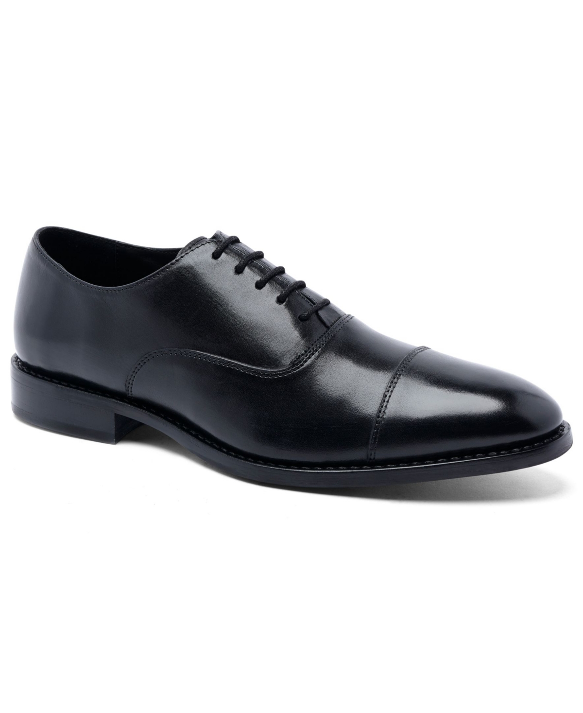 Men's Clinton Cap-Toe Leather Oxfords - Burnished Dark Brown