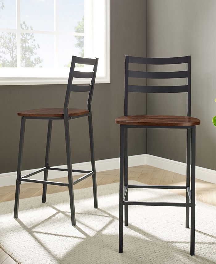 Walker Edison Industrial Slat Back Counter Stools, 2Pack & Reviews