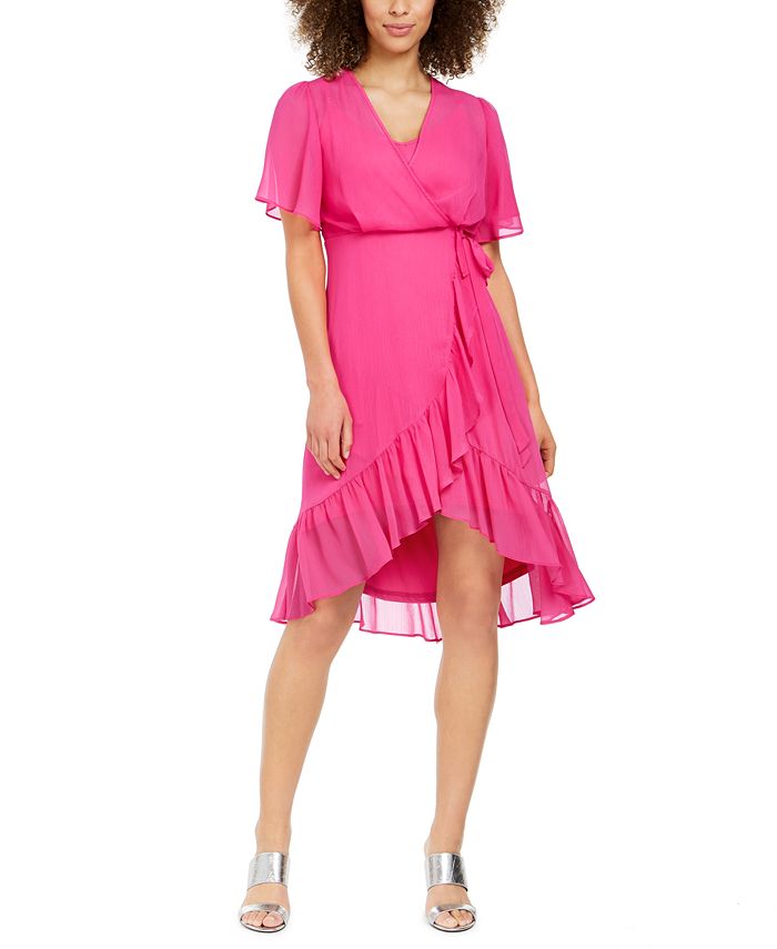 Calvin klein high cheap low chiffon dress