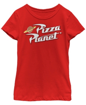 Big Girls Toy Story 1-3 Vintage-Like Pizza Logo Short Sleeve T-shirt
