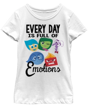 Fifth Sun Kids' Big Girls Inside Out Emotions Short Sleeve T-shirt In White