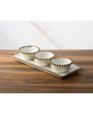 Bowl with Beaded Design Relish Dish