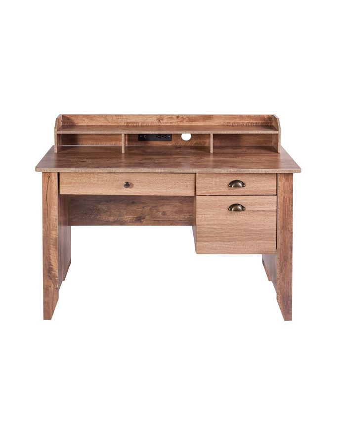 OneSpace Eleanor Executive Desk with Hutch, USB and Charger Hub Macy's