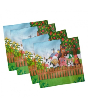 Ambesonne Cartoon Set of 4 Napkins 12