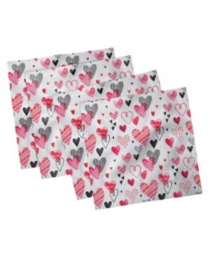 Ambesonne Valentine Set of 4 Napkins 12