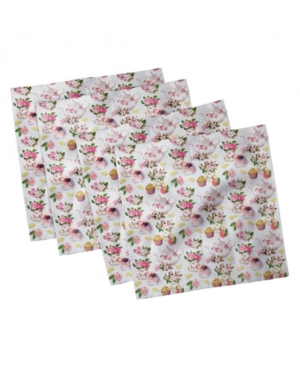 Ambesonne Shabby Flora Set of 4 Napkins 12