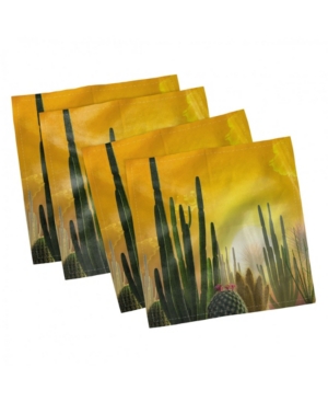 Ambesonne Cactus Set of 4 Napkins 12