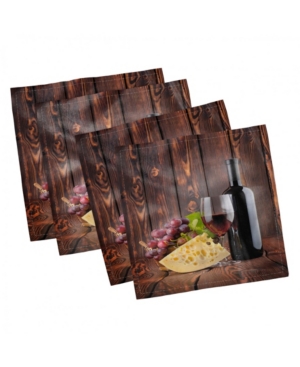 Ambesonne Wine Set of 4 Napkins 12