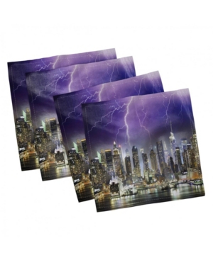 Ambesonne City Set of 4 Napkins 12
