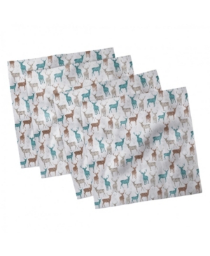 Ambesonne Deer Set of 4 Napkins 12