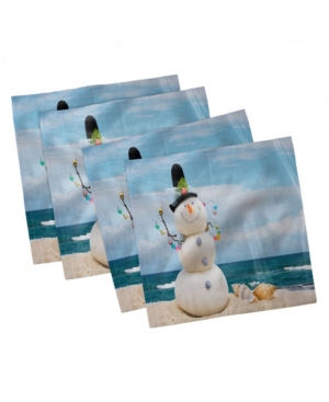 Ambesonne Snowman Set of 4 Napkins 12