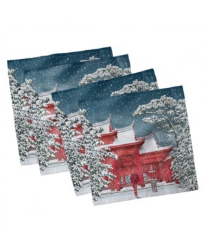 Ambesonne Winter Set of 4 Napkins 12