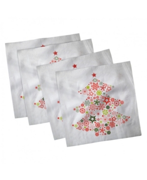 Ambesonne Christmas Tree Set of 4 Napkins 12
