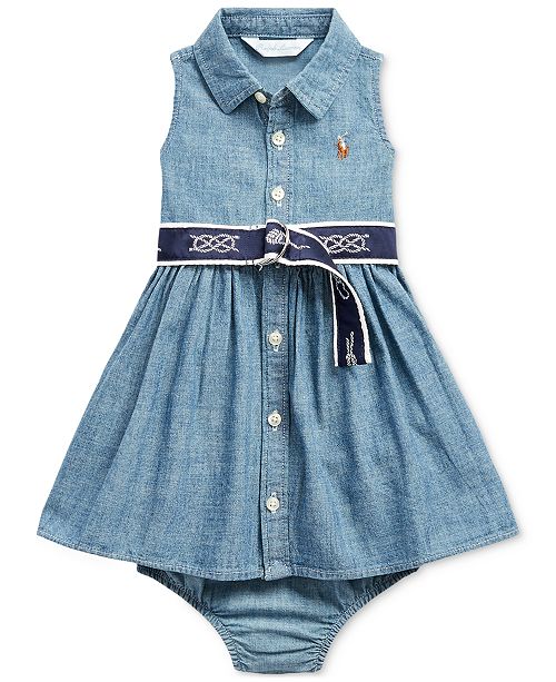 Polo Ralph Lauren Baby Girls Chambray Dress Bloomer Reviews All Girls Dresses Kids Macy S