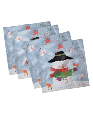 Ambesonne Snowman Set of 4 Napkins 18