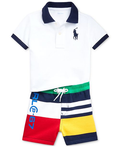 Polo Ralph Lauren Baby Boys Polo Shirt Fleece Shorts Set