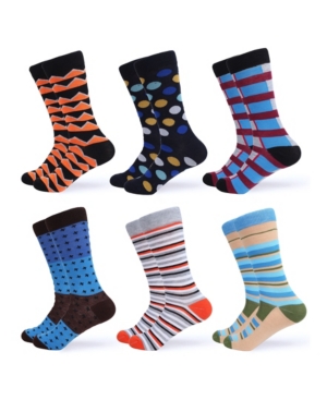 Gallery Seven Men's Funky Colorful Dress Socks Pack of 6