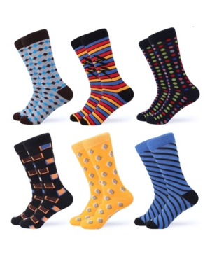 Gallery Seven Men's Funky Colorful Dress Socks Pack of 6