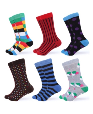 Gallery Seven Men's Funky Colorful Dress Socks Pack of 6