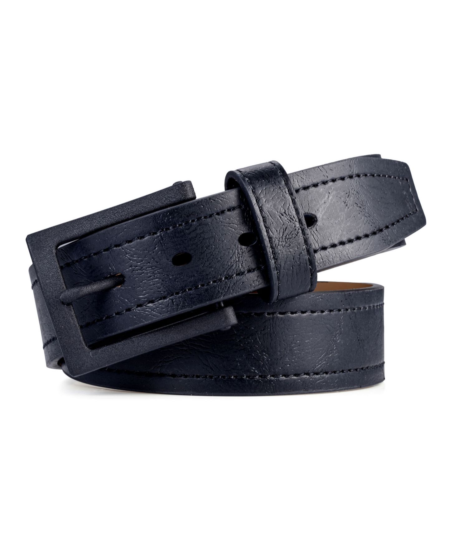 Мужской ремень Gallery Seven Mio Marino Solid Casual Prong Belt, цвет: Глубокий угольный — фото 2