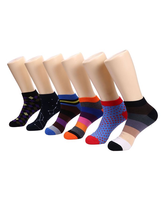 Mio Marino Men's Bold Collection Ankle Socks Pack of 6 - Macy's