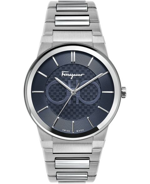 Мужские часы Ferragamo Swiss Sapphire Stainless Steel Bracelet Watch 41mm