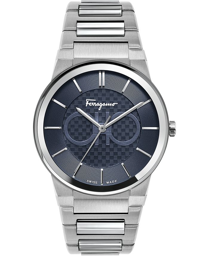Salvatore Ferragamo - Men's Swiss Sapphire Stainless Steel Bracelet Watch 41mm