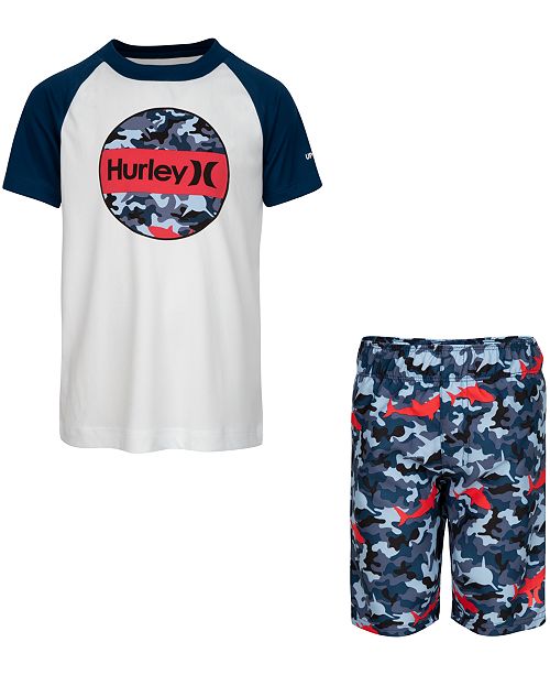 Hurley Little Boys 2 Pc Shark Camo Rash Guard Set Reviews
