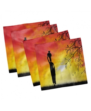 Ambesonne African Set of 4 Napkins 18
