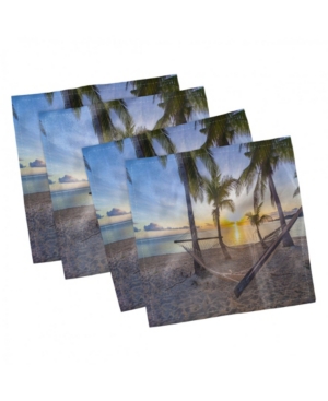 Ambesonne Tropical Set of 4 Napkins 18