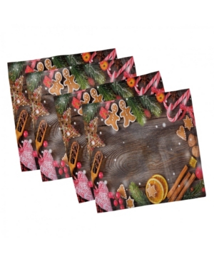 Ambesonne Gingerbread Man Set of 4 Napkins 18