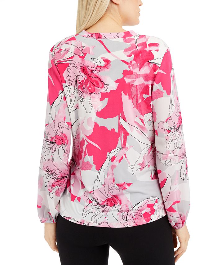 Alfani Floral Print Surplice Top Created For Macys Macys 