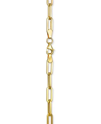 14K Yellow Gold Polished Paperclip Chain Nekclace for Men and Women (3.2 mm 16 inch), Women's, Size: One Size