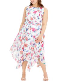 Plus Size Floral-Print Midi Dress