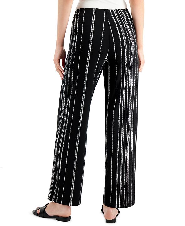 Alfani Striped Wide-Leg Pants, Created for Macy's & Reviews - Pants ...