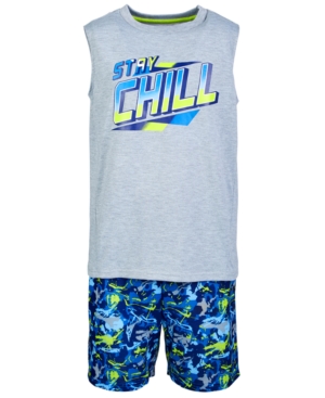 Big Boys Chill Theme 2 Piece Short Pajama Set